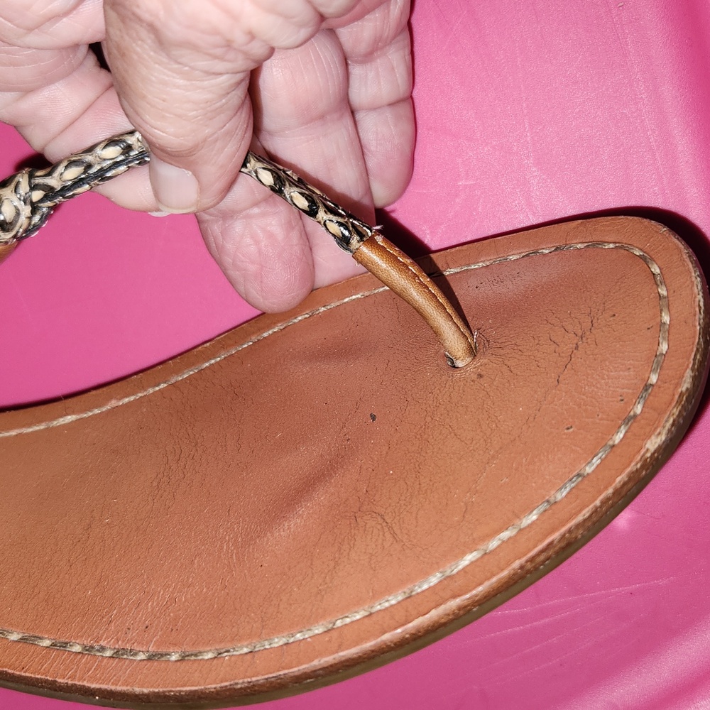 Coach Tan and Black Woven Sandals - Picture 6 of 8